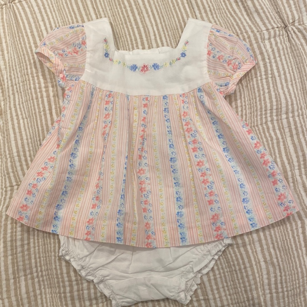 NWT Jane and Jack Floral Striped Matching Set 18-24M